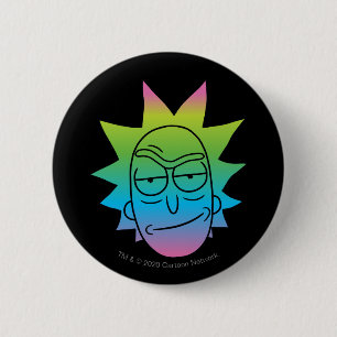 RICK EN MORTY™   Rainbow Rick Head-patroon Ronde Button 5,7 Cm