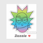 RICK EN MORTY™ | Rainbow Rick Head-patroon Sticker (Vel)