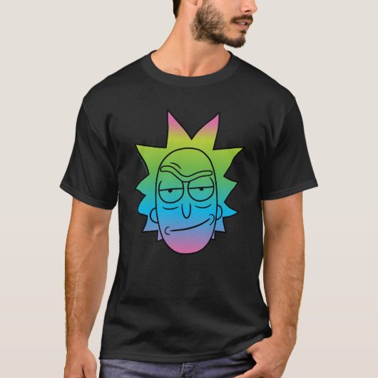 RICK EN MORTY™ | Rainbow Rick Head-patroon T-shirt (Voorkant)