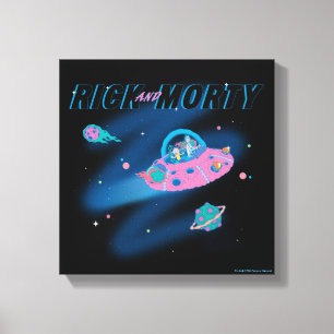 RICK EN MORTY™ Reizen door de ruimte Canvas Afdruk