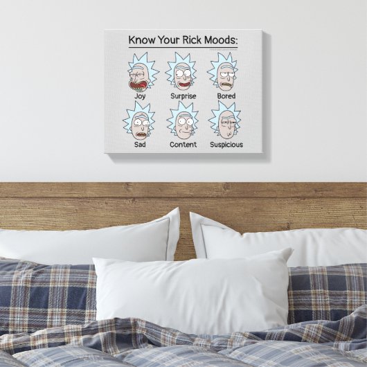 RICK EN MORTY™ | Rick's Moods Canvas Afdruk (Insitu (Slaapkamer))
