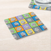 RICK EN MORTY™ | Rick's Moods Vierkante Kartonnen Onderzetter (Schuin)