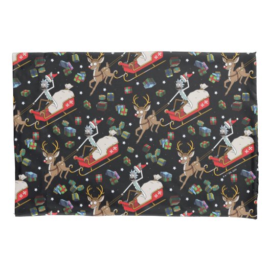 Rick en Morty | Slaappatroon met kerstrendieren Kussensloop (Voorkant)