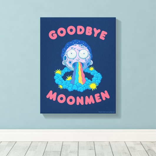 RICK EN MORTY™ | Vaarwel Moonmen Canvas Afdruk (Insitu (Houten vloer))