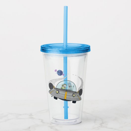 RICK EN MORTY™ | Vliegen in ruimtevaart Acryl Drinkbeker (Voorkant)
