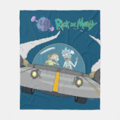 RICK EN MORTY™ | Vliegen in ruimtevaart Fleece Deken (Voorkant)