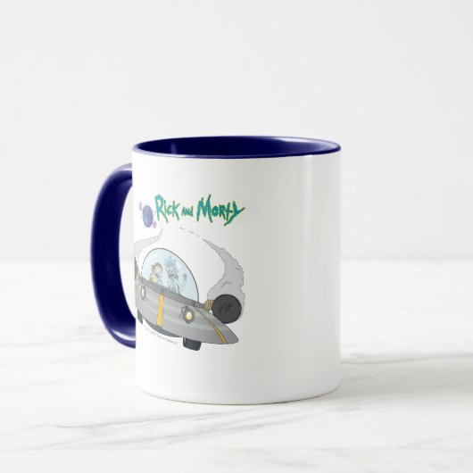 RICK EN MORTY™ | Vliegen in ruimtevaart Mok (Voorkant links)
