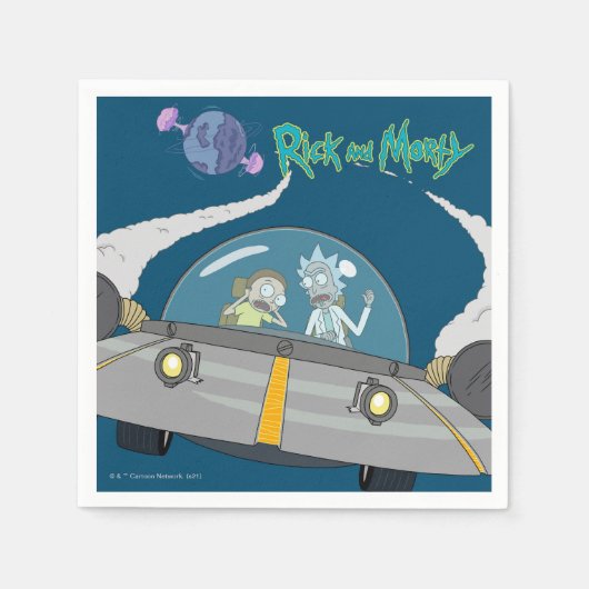 RICK EN MORTY™ | Vliegen in ruimtevaart Servet (Voorkant)