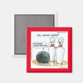 Rick Londen Cartoons Grappige Bowling Comic Magneet (Voorkant / Achterkant)