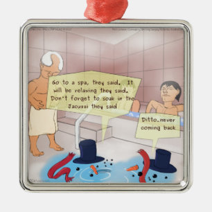 Rick London Comic Snowman Funny Gifts Metalen Ornament