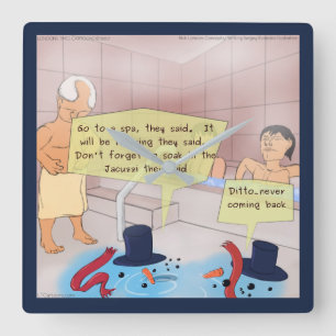 Rick London Comic Snowman Square Wall klok