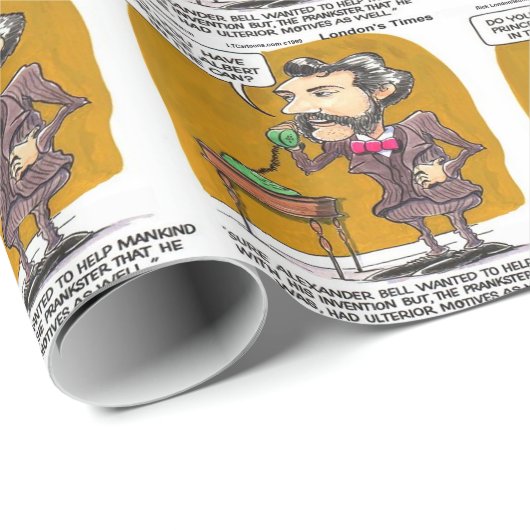 Rick London Funny Alexander Bell Phone Prank Cadeaupapier (Rol Hoek)