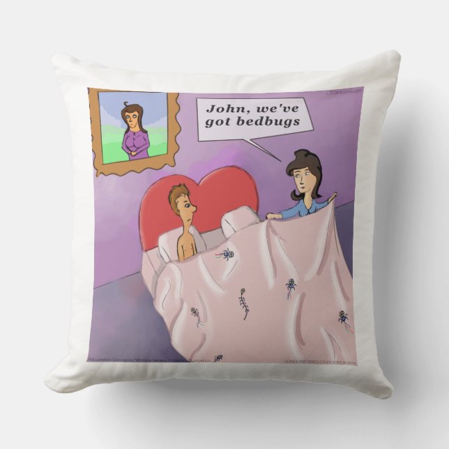 Rick London Funny Bedbugs Coussin de dessin en cot (Recto)