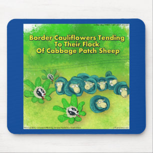 Rick London Funny Border Collie Flower Comic Muismat