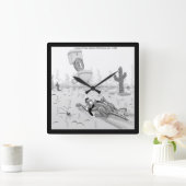 Rick London Funny Dog Mirage Square Wall klok (Huis)