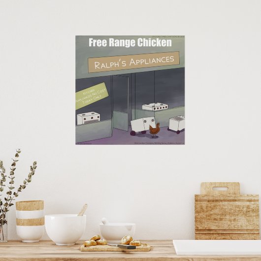 Rick London Funny Free-Range Chicken Poster (Keuken)