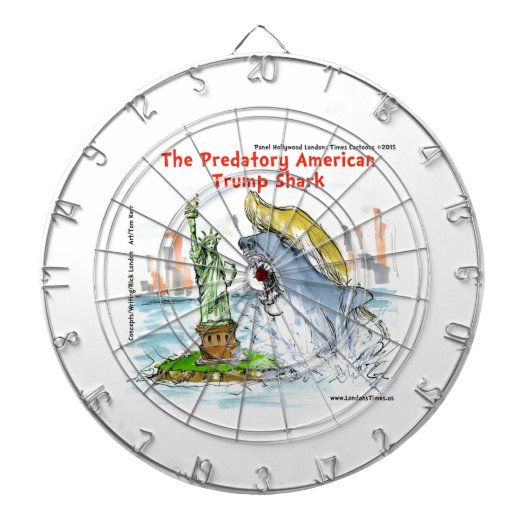 Rick London Funny Trump Shark Dartbord (Voorkant)