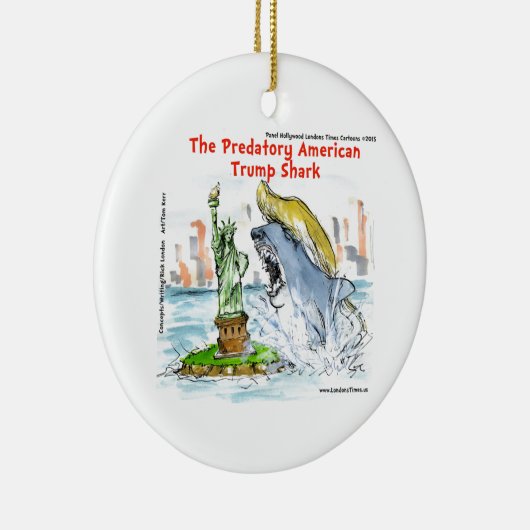 Rick London Funny Trump Shark Keramisch Ornament (Rechts)