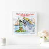 Rick London Funny Trump Shark Square Wall Clock Vierkante Klok (Huis)