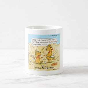 Rick London Grappige Honden Archeologie Strip  Koffiemok