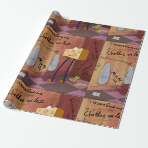 Rick London Grappige Kaas Badkamer Strip Cadeaupapier