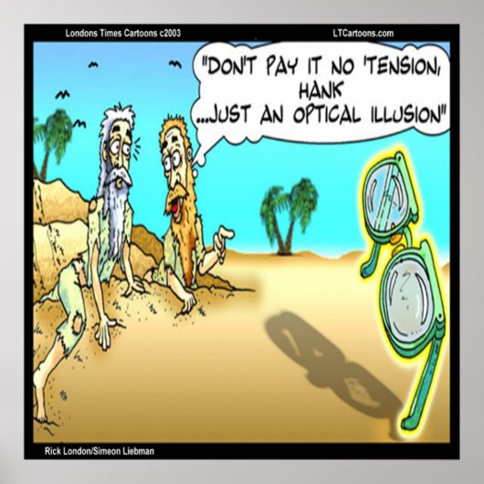 Rick London Grappige Optische Illusie Opticien Pos Poster (Voorkant)