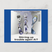 Rick London Grappige Silverware Politie Briefkaart (Voorkant)