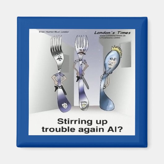 Rick London Grappige Silverware Politie Magneet (Voorkant)