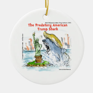 Rick London Grappige Trump Haai Keramisch Ornament