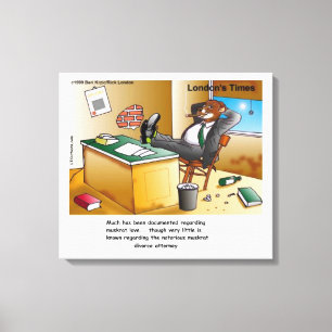Rick London Muskrat Scheiding Attorney Comic Canvas Afdruk