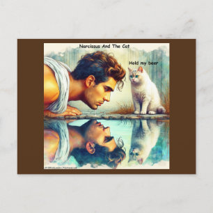 Rick London Narcissus & De Kat Grappig Briefkaart