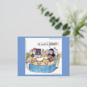 Rick London Old Hippie Funeral Funny Comic Briefkaart (Staand voorkant)