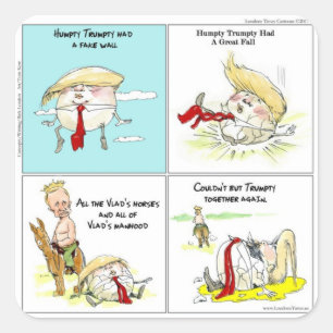 Rick London "Trumpty Dumpty" Grappig Trump Cadeau Vierkante Sticker