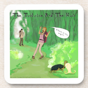 Rick London Turtle and the Wig Hair Funny Bier Onderzetter