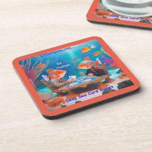 Rick London Vis Kaartspel "Go Fish" Strip Cartoons Bier Onderzetter