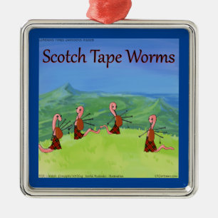 Rick London Worms Of Scotland Comic Tree Metalen Ornament