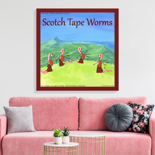 Rick London Worms uit Scotland Funny Canvas Afdruk (Insitu (Woonkamer))