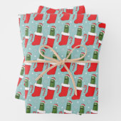 Rick & Morty Christmas Pickle Rick Pattern Inpakpapier Vel (In situ)