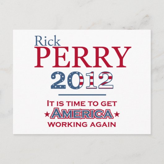 Rick Perry 2012 pour carte postale du président (Devant)