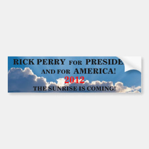 Rick Perry 2012 Sunrise Bumpersticker