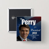 Rick Perry 2012 Vierkante Button 5,1 Cm (Voorkant /achterkant)