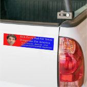 Rick Perry Bad voor America Bumpersticker (Op Truck)