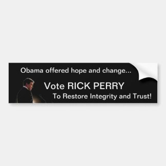 Rick Perry - Integriteit en vertrouwen Bumpersticker