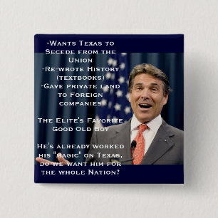 Rick Perry voor President!?!?!!!!! Vierkante Button 5,1 Cm