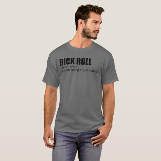 Rick Roll Meme Definition Funny Meme Rick Roll T-shirt (Voorkant volledig)