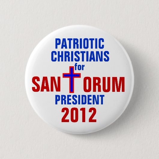 RICK SANTORUM 2012 BUTTON PATRIOTISCHE CHRISTIANEN (Voorkant)