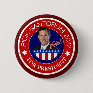Rick Santorum 2012 Ronde Button 5,7 Cm