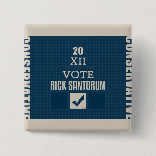 Rick Santorum 2012 Vierkante Button 5,1 Cm (Voorkant)