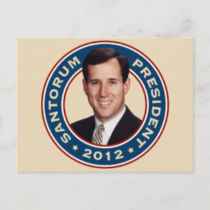 Rick Santorum voor President 2012 Briefkaart