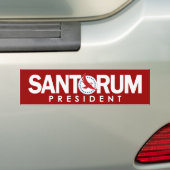 Rick Santorum voor President Bumpersticker (Op auto)
